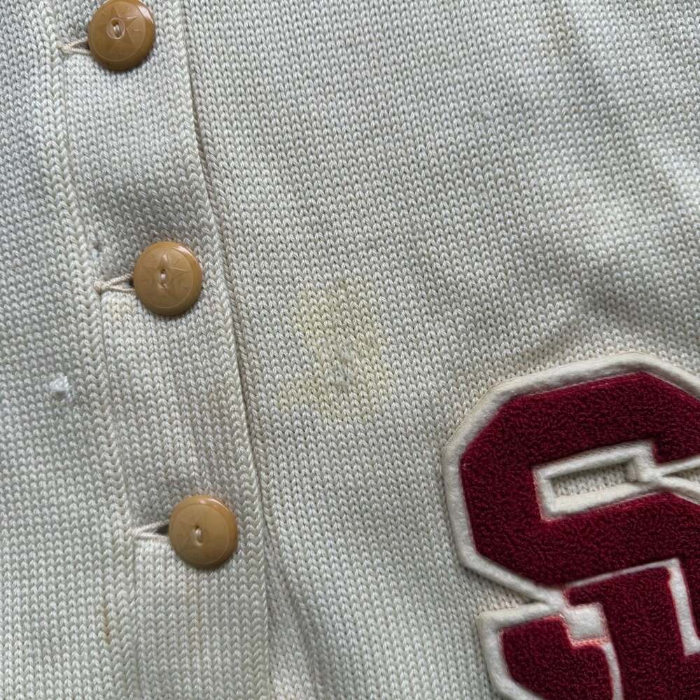 Vintage 1950s Jonesknit All Star Award Reeder Wool Varsity Cardigan Sweater - Picture 5 of 8